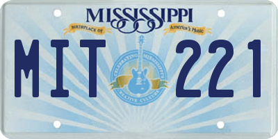 MS license plate MIT221
