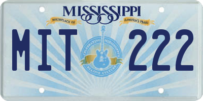 MS license plate MIT222