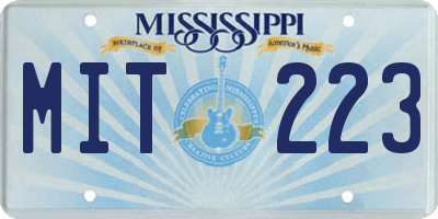 MS license plate MIT223