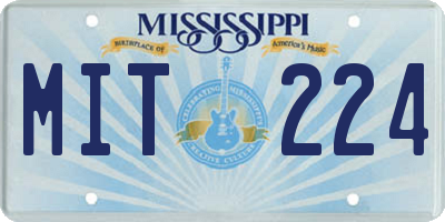 MS license plate MIT224