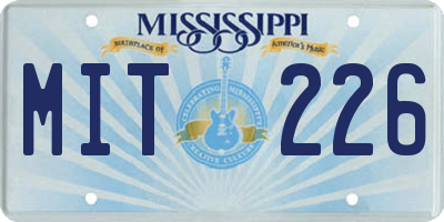 MS license plate MIT226