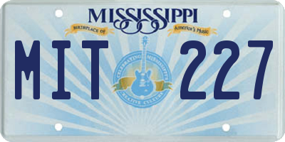 MS license plate MIT227