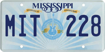 MS license plate MIT228