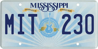 MS license plate MIT230