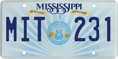 MS license plate MIT231