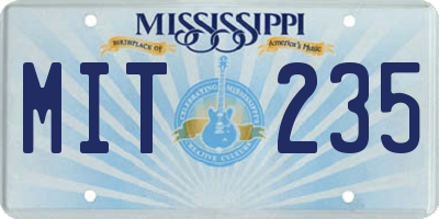 MS license plate MIT235