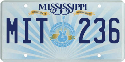MS license plate MIT236