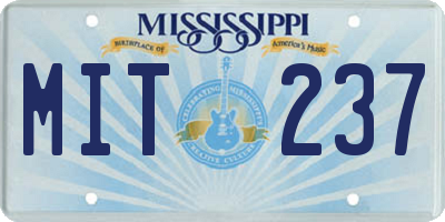 MS license plate MIT237