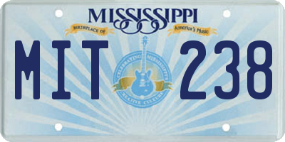 MS license plate MIT238