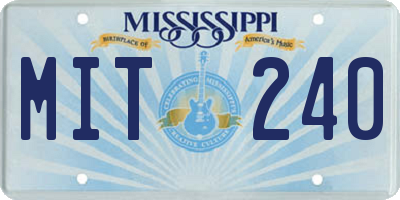 MS license plate MIT240
