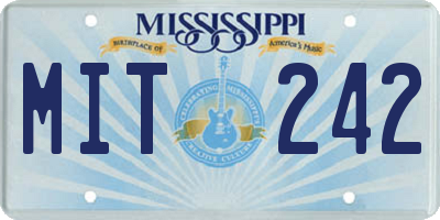 MS license plate MIT242