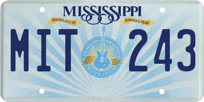 MS license plate MIT243