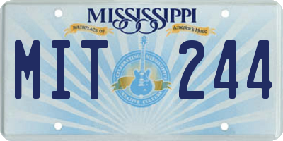MS license plate MIT244