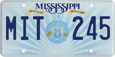 MS license plate MIT245