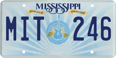 MS license plate MIT246