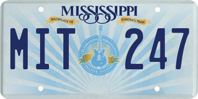 MS license plate MIT247