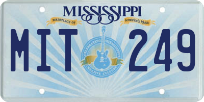 MS license plate MIT249