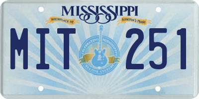 MS license plate MIT251