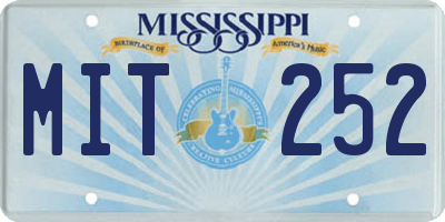 MS license plate MIT252