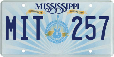 MS license plate MIT257