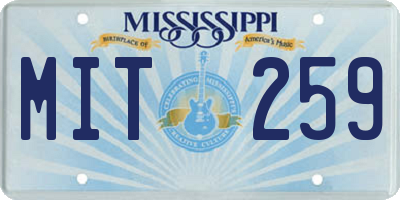 MS license plate MIT259