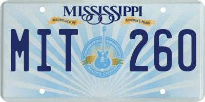 MS license plate MIT260