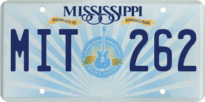 MS license plate MIT262