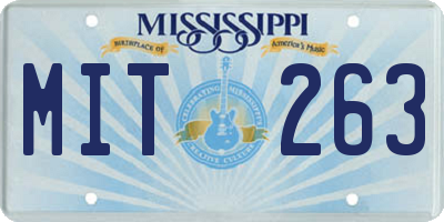 MS license plate MIT263