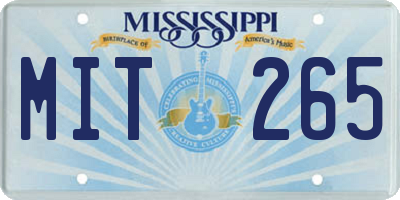 MS license plate MIT265