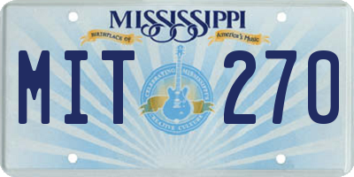 MS license plate MIT270