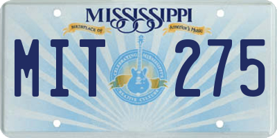 MS license plate MIT275