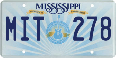 MS license plate MIT278