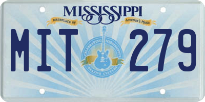 MS license plate MIT279