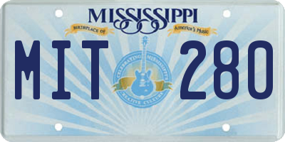 MS license plate MIT280