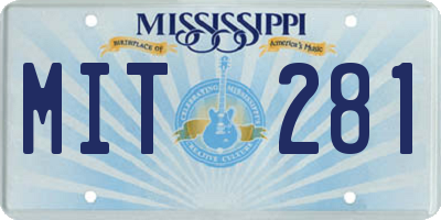 MS license plate MIT281