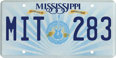 MS license plate MIT283