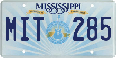 MS license plate MIT285