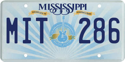 MS license plate MIT286