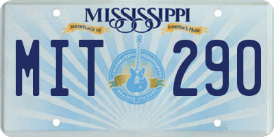 MS license plate MIT290