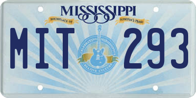 MS license plate MIT293