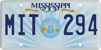 MS license plate MIT294