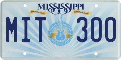 MS license plate MIT300