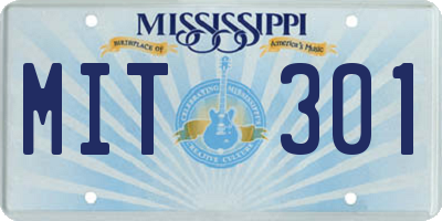 MS license plate MIT301