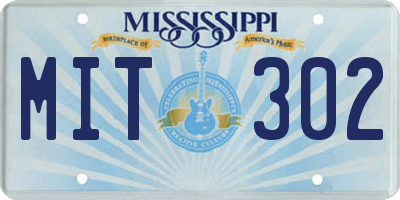 MS license plate MIT302
