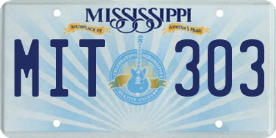 MS license plate MIT303