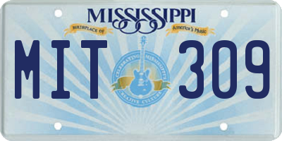 MS license plate MIT309