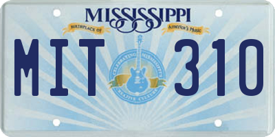 MS license plate MIT310