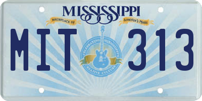 MS license plate MIT313