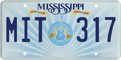 MS license plate MIT317