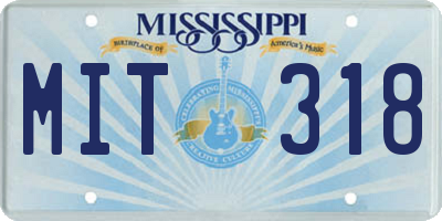MS license plate MIT318